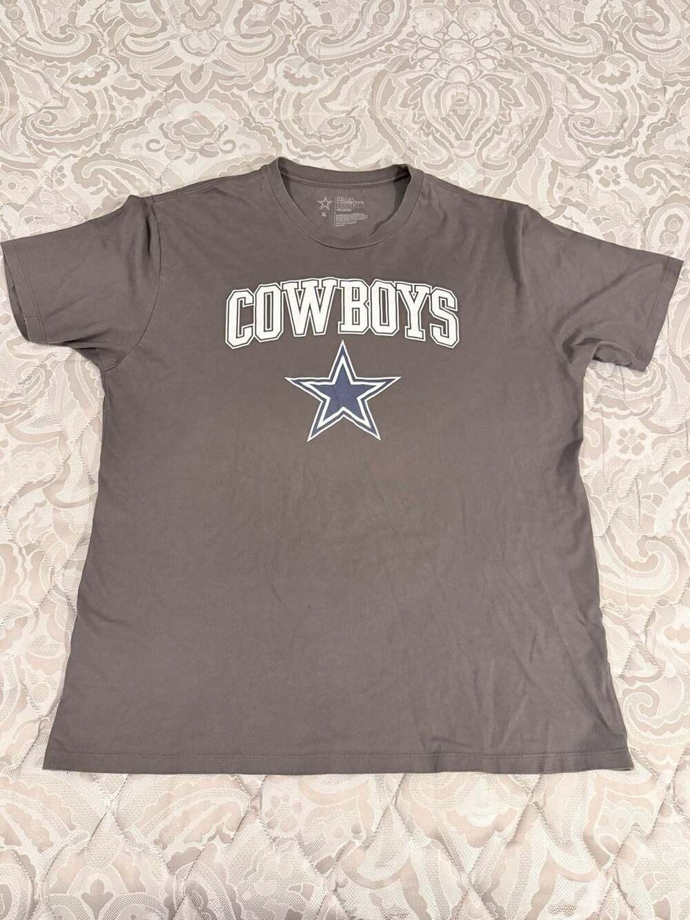 Dallas Cowboys Authentic Men's Gray Short Sleeve T-Shirt Size XL